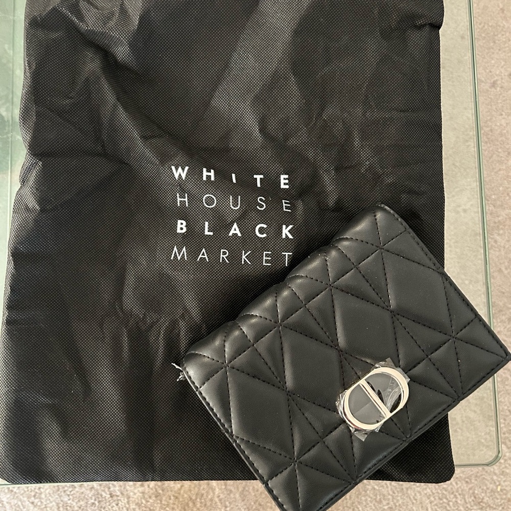 White House Black Market Dior Quilted Mini Black Purse. New with tag.